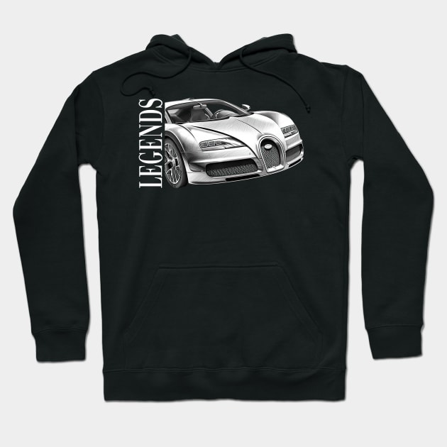 Bugatti Veyron (2005–2011) Vintage Car Awesome Hoodie by Silly Picture